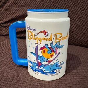 Disney Blizzard Beach White Travel Mug with Blue Handle